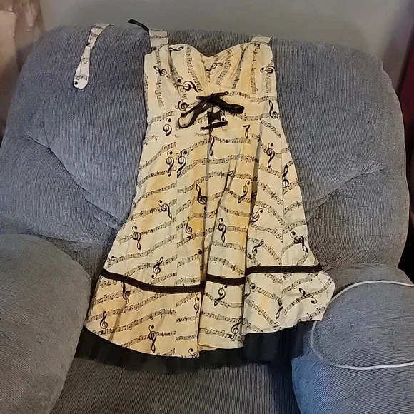 Music note dress halter top corset strings - Picture 1 of 2